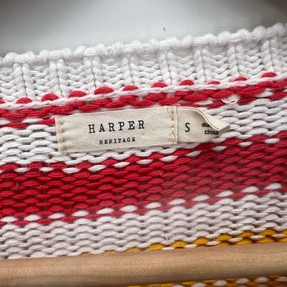 Francesca's Harper Womens Multicolor Striped Cropped Sweater Small Boxy Oversize - Picture 7 of 9